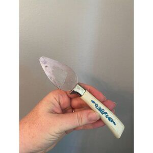 60s-70s Cornflower Blue Cheese Server 6.75" Stainless Steel Lifetime Cutlery Vtg